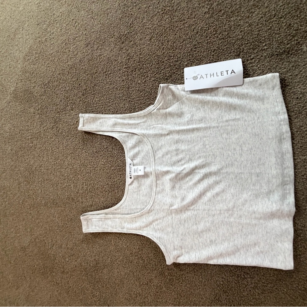 Athleta signature rib square crop tank
